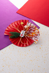 正月飾りと和風の敷物のイメージ