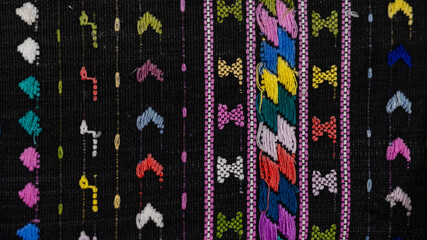 Close up of a seamless pattern with colorful decorations