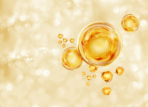 gold bubble molecule background