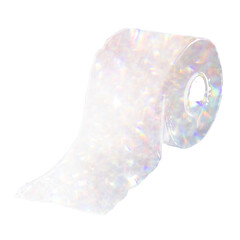 Silvery holographic toilet paper design element