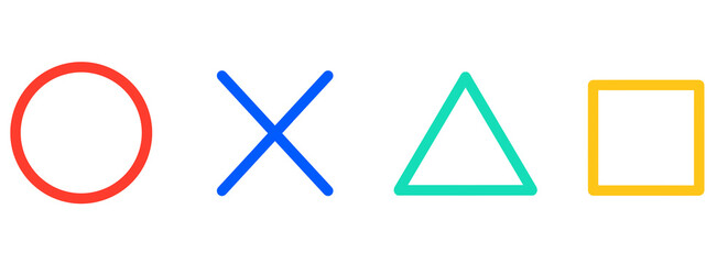 シンプルなまる・ばつ・三角・四角マーク