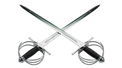 Crossed Swords on White Background