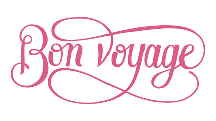 Calligraphy sticker png bon voyage