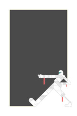 Mummy cartoon character png shape badge, transparent background