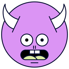 Funky purple devil monster emoji transparent png