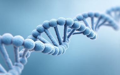 Abstract DNA and molecular structure on a blue background 