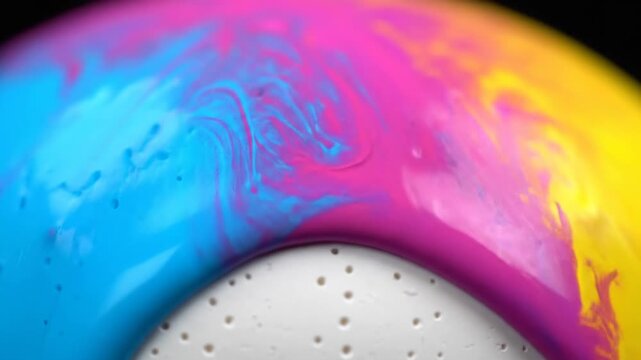 INCREDIBLE MACRO FLUID ART Primary Colors Mixing Satisfying Video