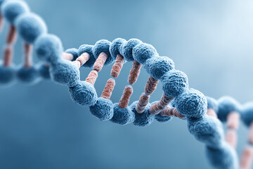 Abstract DNA and molecular structure on a blue background 