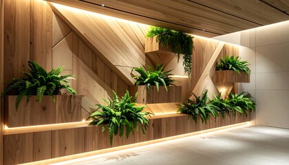 Modern Wooden Wall Design Featuring
