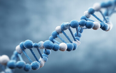 Abstract DNA and molecular structure on a blue background 