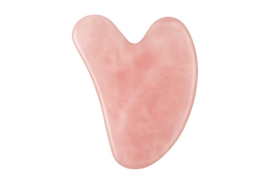 Rose quartz facial gua sha tool for skincare