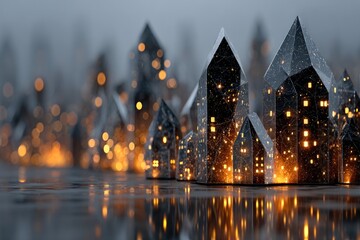 Crystal Cityscape - Abstract Digital Art