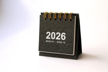 Monthly calendar template for the new year 2026 desk calendar,isolated on white background.