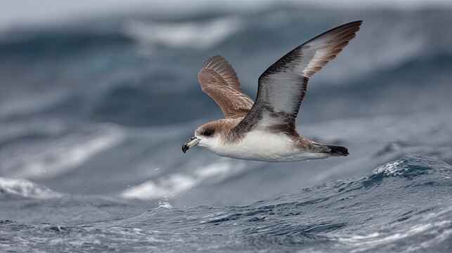 Shearwater flying above sea - Powered by Adobe