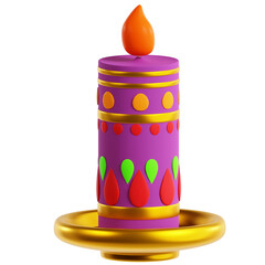 Diwali Candle 3D Icon