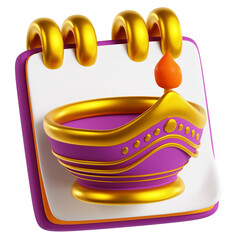 Diwali Calendar 3D Icon