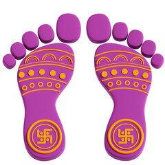 Diwali Footprint 3D Icon