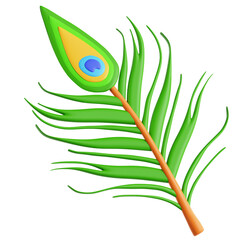 Peacock Feather 3D Icon