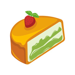 Orange Strawberry Layer Cake Slice