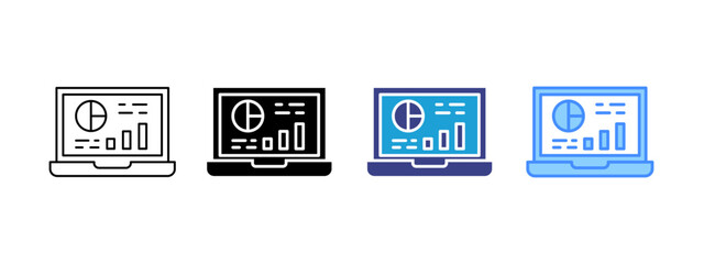Analysis icon set multiple style collection