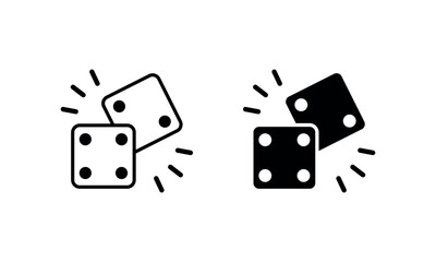Minimalist Dice Throw Illustrations for Gaming Templates, Math Education, and UI Design