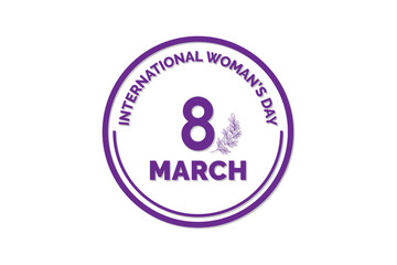 International womans day 8 march purple logo isolated on