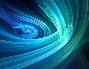 Flowing, abstract blend of cyan and turquoise, swirling shapes