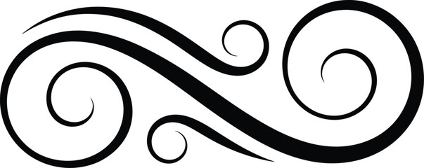 Black Swirls and Curves Decorative Element vector