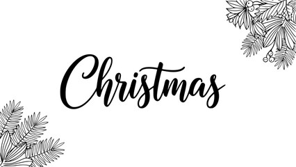 Elegant script word Christmas in black holiday festive
