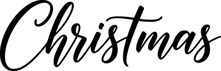 Elegant script word Christmas in black holiday festive
