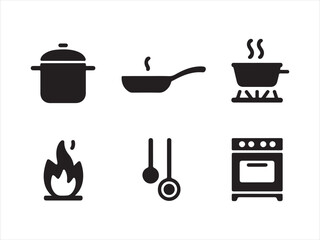 Set of outline icons related to cooking, kitchen. Linear icon collection. Cooking icon set. Outline Icon Collection Vector illustration