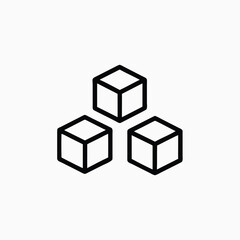 Obraz premium 3d cube icon set silhoutte vector style template