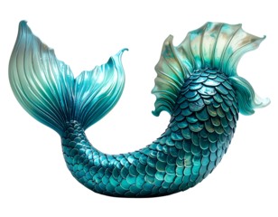 Enchanting Mermaid Tail Figurine with Shimmering Colors