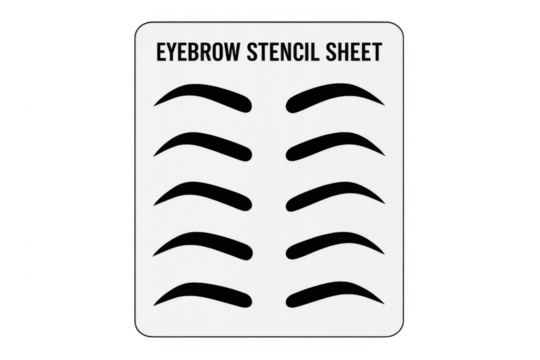 Eyebrow stencil sheet providing various shaping templates - Powered by Adobe