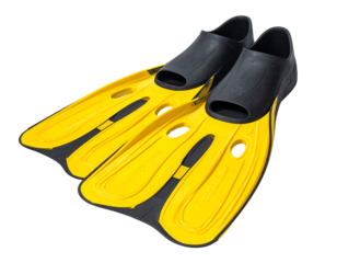 Bright Yellow Diving Fins with Visible Texture