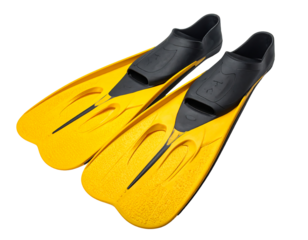 Bright Yellow Diving Fins with Visible Texture