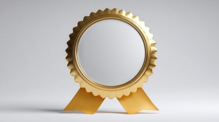 Gold Award Ribbon with Empty Center for Customizable Text Insert