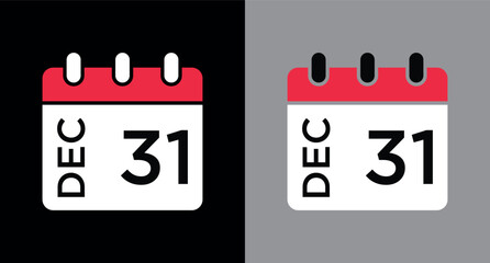 calendar - December 31 icon illustration isolated vector sign symbol