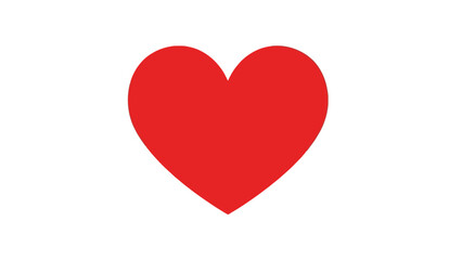 Red Heart Symbol on White Background, Minimalist Design, Love Concept Illustration
