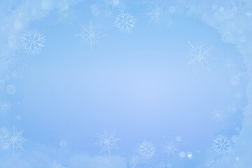 winter background with falling snowflakes