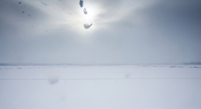 Empty winter snow scenery - Powered by Adobe