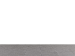 Tile Floor Interior PNG with Transparent Wall – Modern Neutral Room Background for Furniture Mockups, Interior Design, and Architectural Rendering