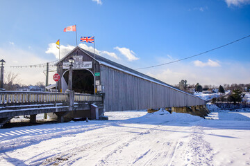 Hartland Covered Bridge in Winter, New Brunswick, Canada