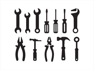 Vector tools collection. Tool icon set. Working tools. Tool kit icons. Working tools set