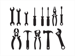 Vector tools collection. Tool icon set. Working tools. Tool kit icons. Working tools set