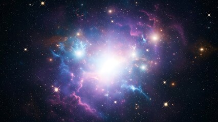 A breathtaking view of a vibrant cosmic nebula, showcasing the stunning beauty and mystery of star formation in the deep universe