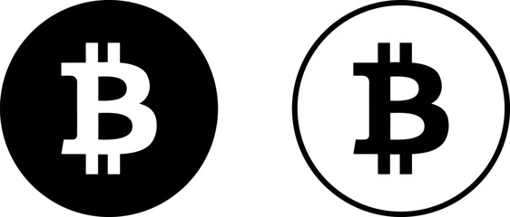 Decentralized virtual currency for payment and transactions, isolated bitcoin icons in realistic, flat and line style. Golden coins, electronic exchange and financial profit, vector illustration 