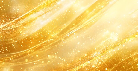Obraz premium Abstract shimmering golden background with flowing light streaks and sparkling particles creating a luxurious and celebratory visual effect for design projects