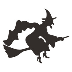Witch Flying on Broom
