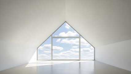 Obraz premium empty, room, building, modern, architecture, background, blue, office, contemporary, perspective, business, sky, construction, light, luxury, window, floor, corporate, concrete, management, company, n